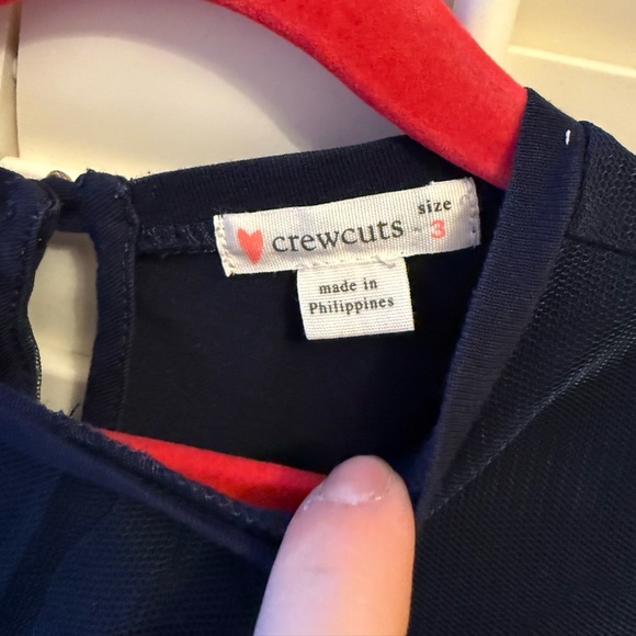 EUC Crewcuts navy shirt with tulle overlay and detail on sleeves. - Picture 3 of 4
